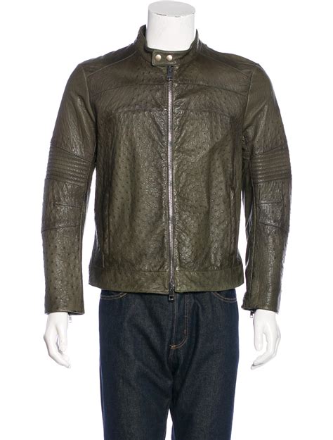 gucci's ostrich leather biker jacket|GUCCI Logo.